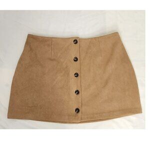 Wild Fable Brown Button Front Skirt XXL Mini